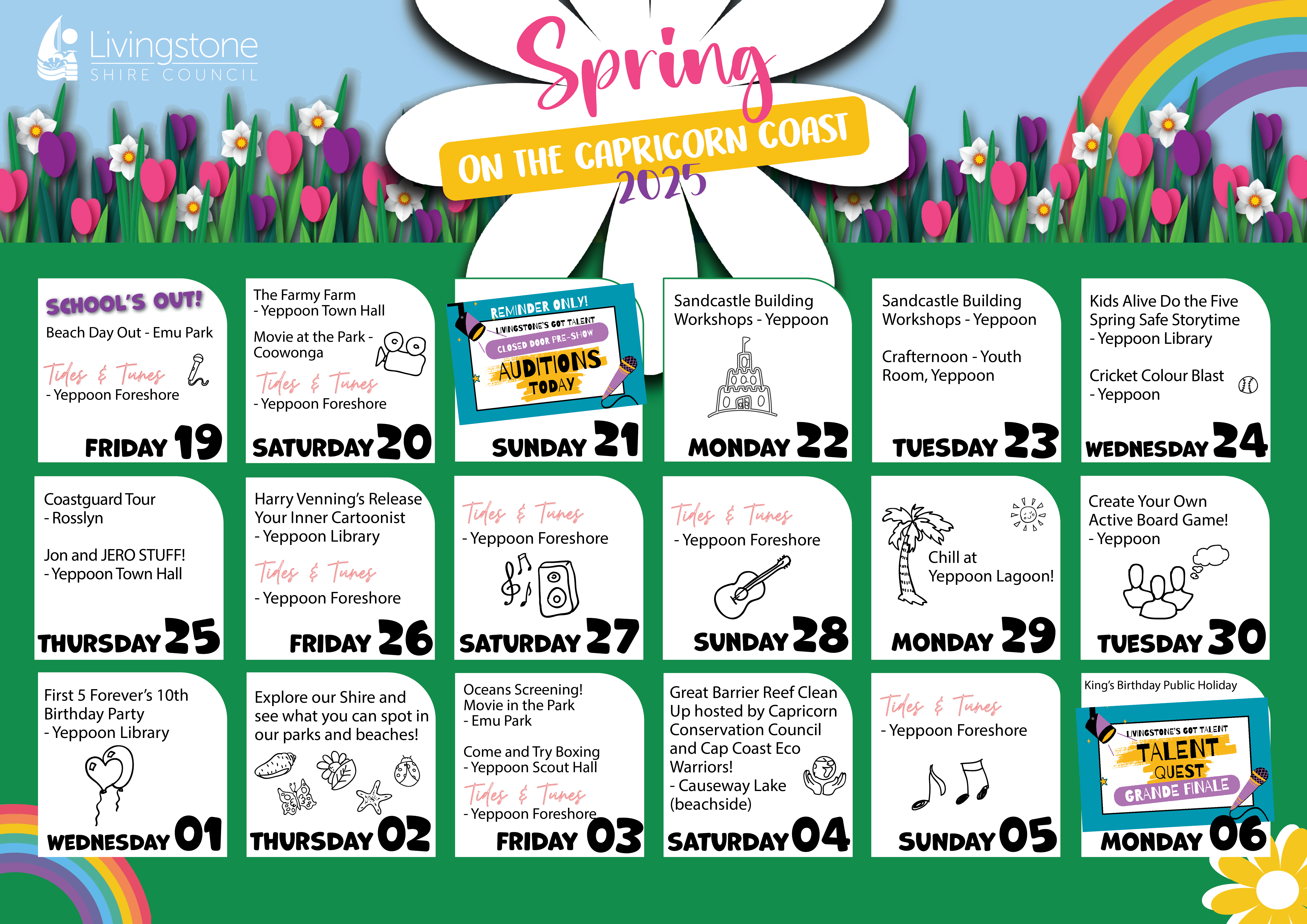 Front Page of Spring on the Cap Coast Program Flyer 2025