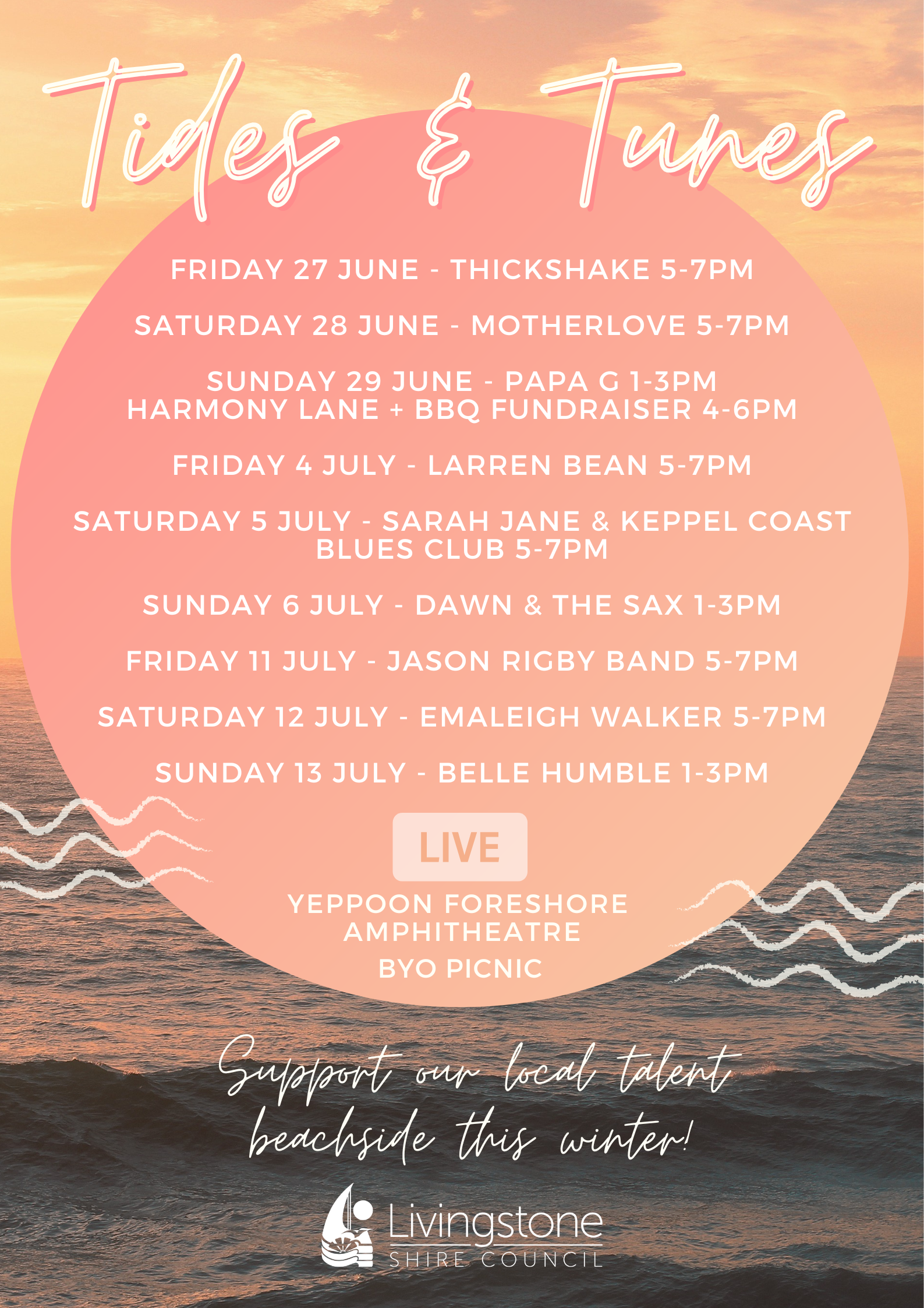 Tides & Tunes SPring 2025 Lineup