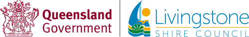 Logos for Queensland Government and Livingstone Shire Council.