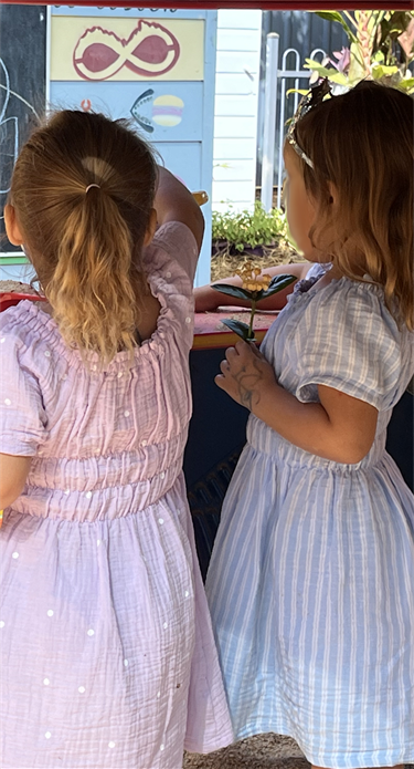 Two girls playing