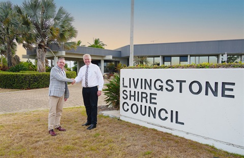 Mayor Adam Belot and CEO Terry Dodds Council Chambers