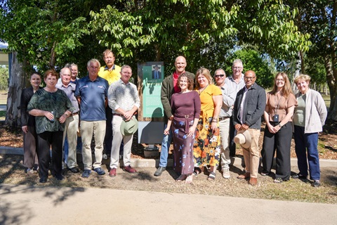 Family, friends and Livingstone Shire Councillors gather at the Capricorn Coast Tom Wyatt Memorial Gardens_high res.JPG