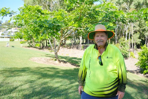 Shared Spaces volunteer Bill Strike at Remora Park Taranganba