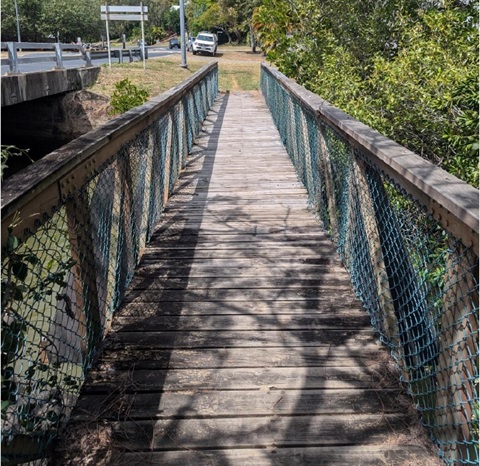 Timber Bridge Upstream side of Williamson Creek