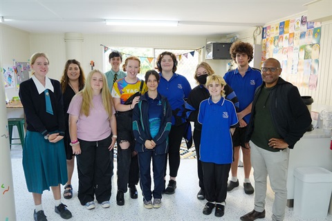 Youth Action Group Members with Lauren and Cr Lance Warcon