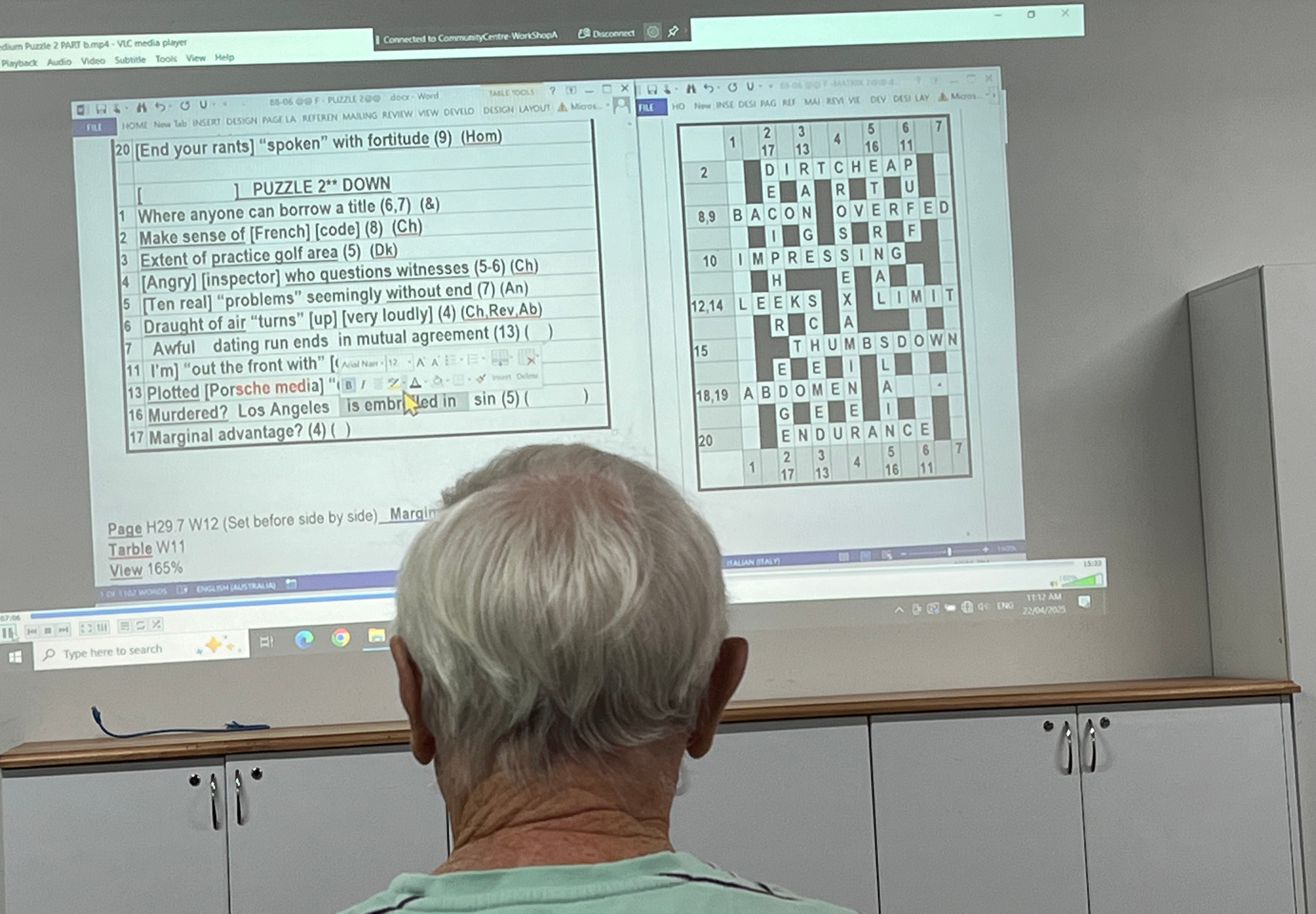 Puzzle on screen