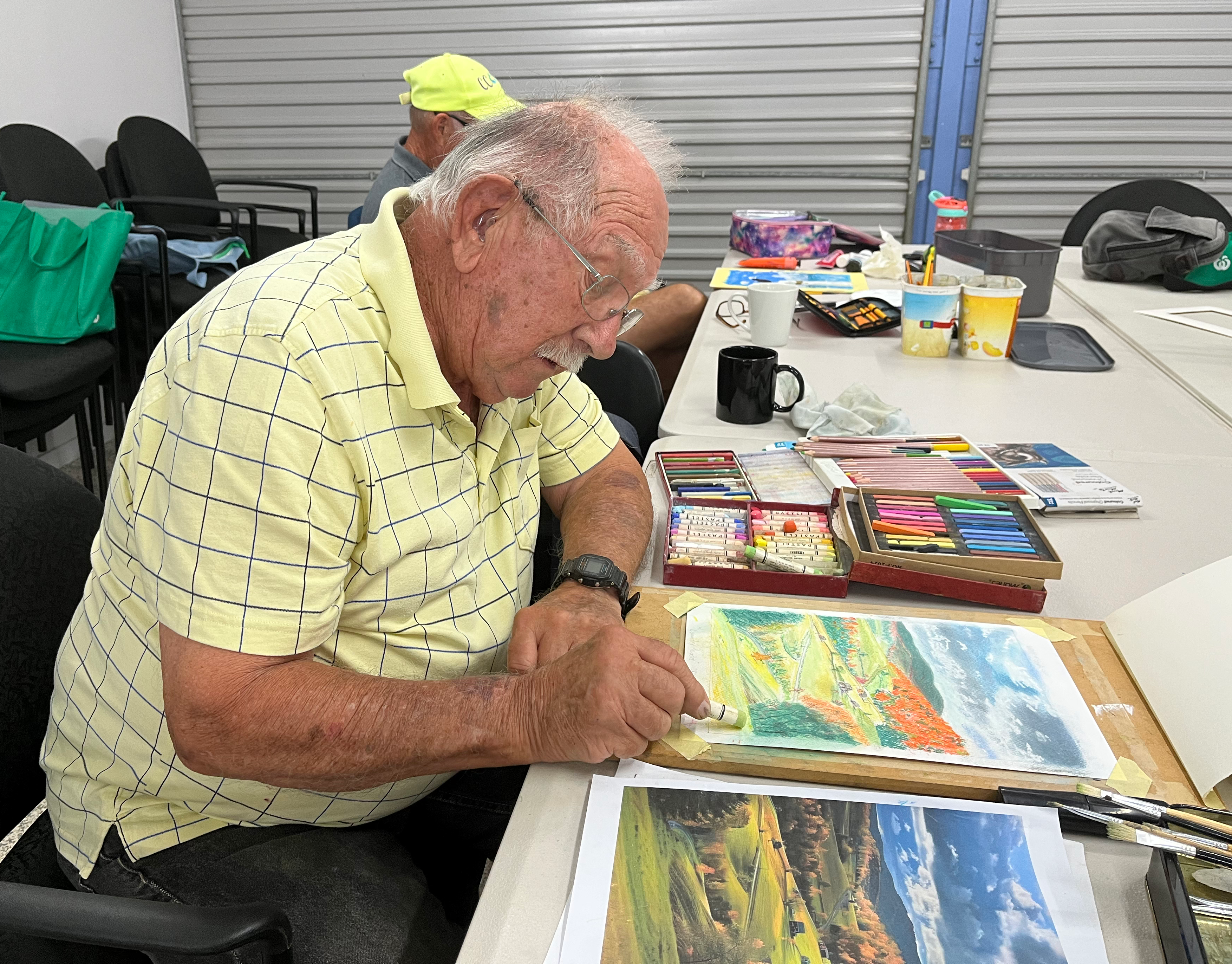 Bob doing pastels