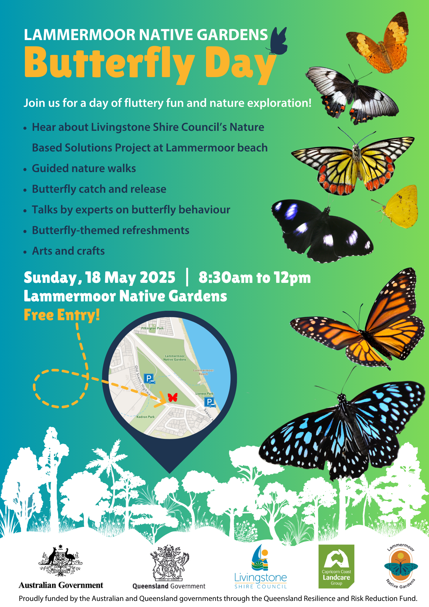 2025 Lammermoor native gardens butterfly day a3 poster may 2024