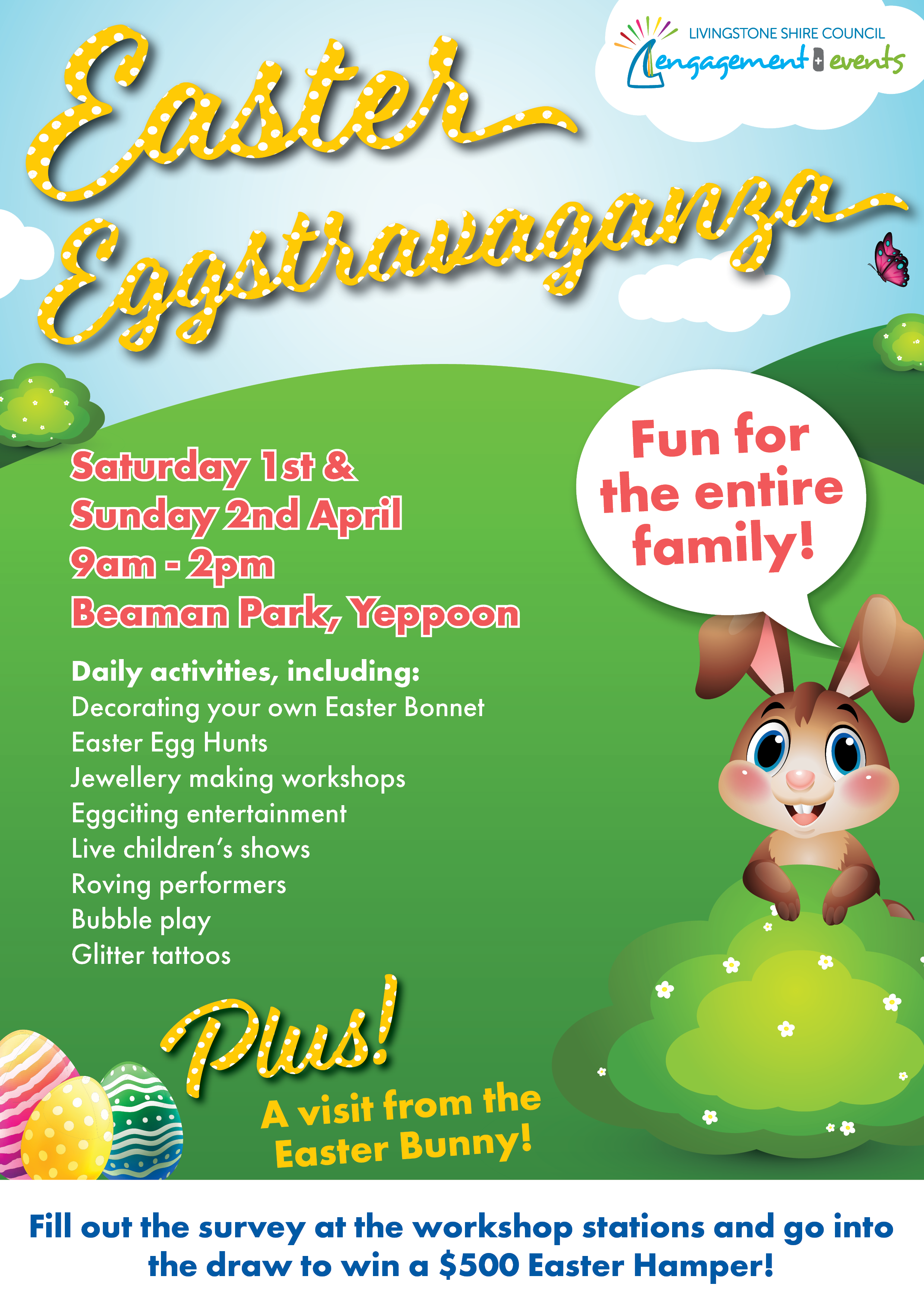 Easter eggstravaganza poster 2023