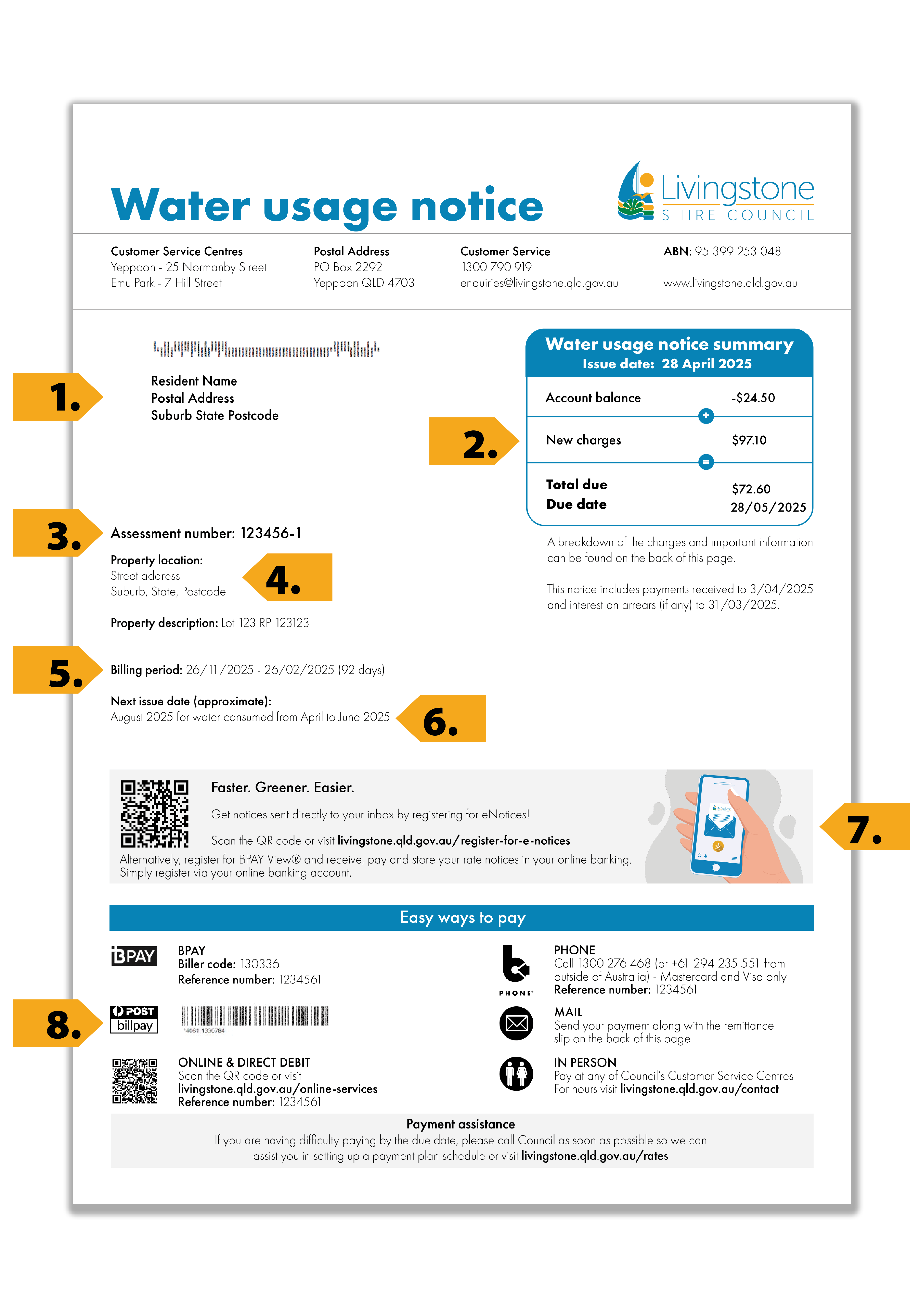 Example water usage notice Page 1 for website