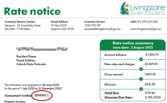 How to find your reference number assessment number on rate notice