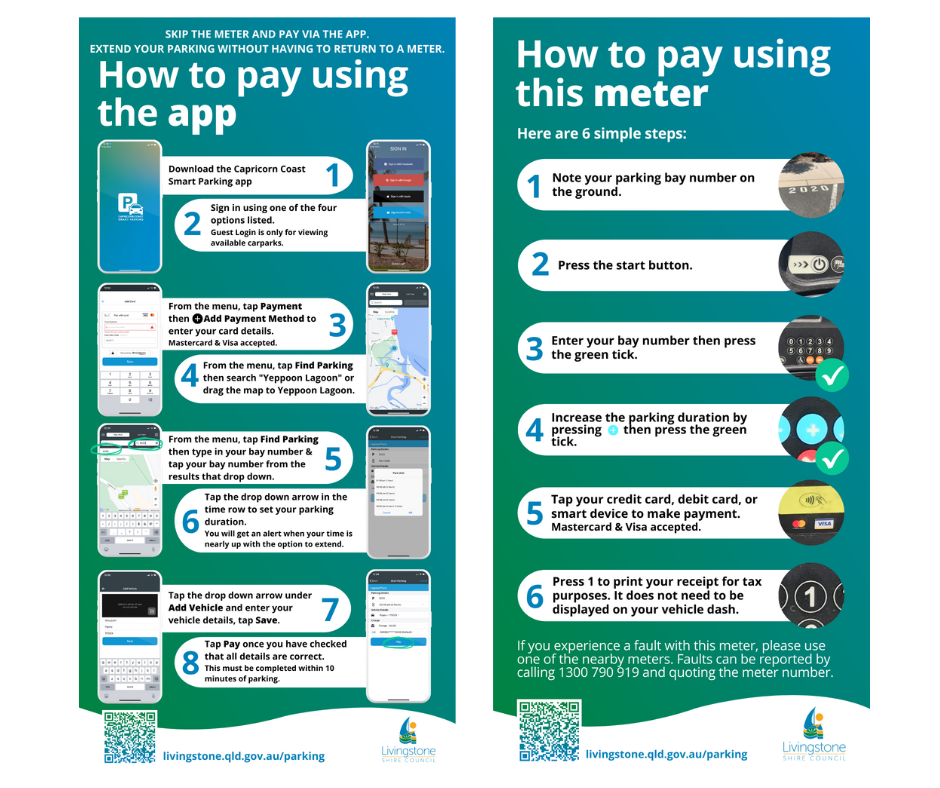 How to pay for parking at Yeppoon Lagoon