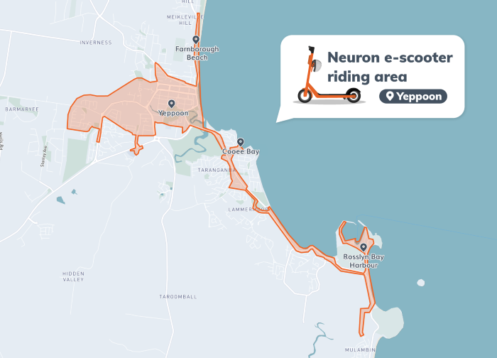 Neuron e-scooters Yeppoon riding area resized for web